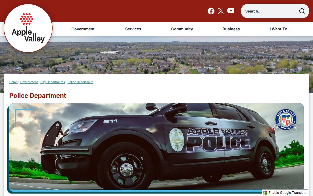 Apple Valley court docket police department source