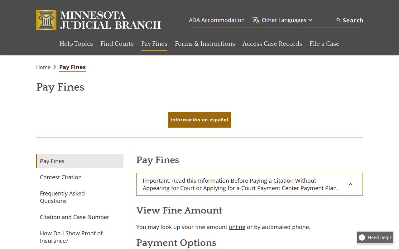 Dakota County traffic court records payment center information