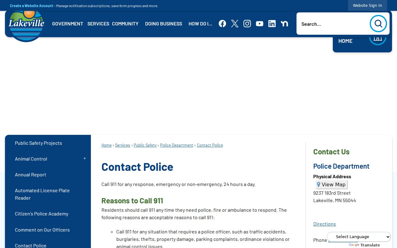 Lakeville court docket police contact page for city citation origins